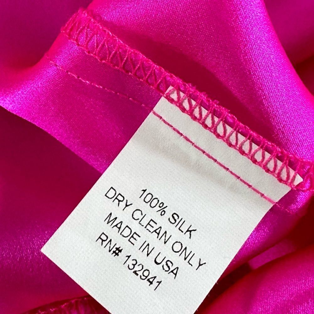 Amanda uprichard Dress Womens Size Small Satin Hot  pink silk pullover mini - Picture 8 of 11